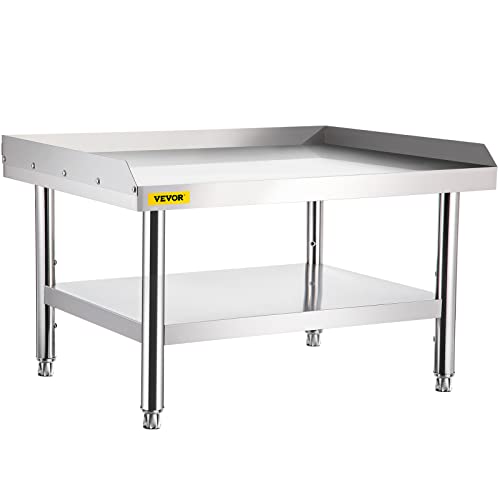 Image of VEVOR Stainless Steel Equipment Grill Stand, 60 x 30 x 24 Inches Stainless Table, Grilling Stand Table with Undershelf, Equipment Standing Grill Desk for Hotel, Home, Restaurant Kitchen