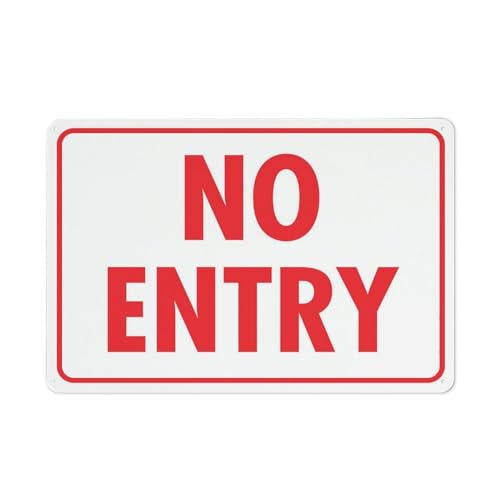 No Entry Sign 12X8 Inch Aluminum Uv Ink Printed For House And Business