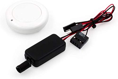 DKE Wireless Remote Control Computer Power Switch RF External PC Power Button ATX Desktop Computer Case Motherboard Switch On Off with USB 9 pin Power SW Cables White