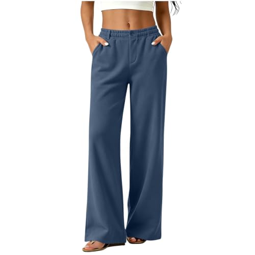 Jogging polaire femme à jambe large et taille élastique pour l'automne hiver