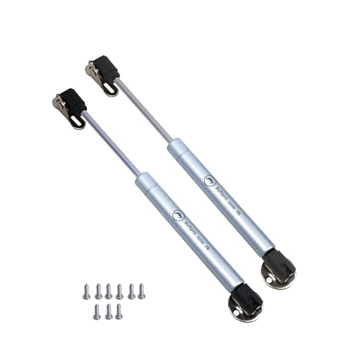 Image of Godrej Kitchen Fittings | Regular Hydraulic Gas Spring | 100N | for Kitchen Cabinets | High-Strength Steel with Chrome Plating | Multi-Angle Install | Hands-Free Door Support | Metal Clips