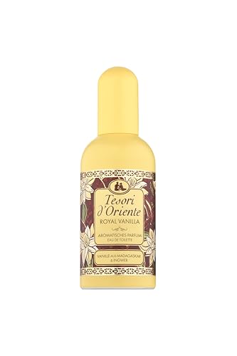 Tesori d'Oriente | Aromatisches Eau de Toilette Deodorant Royal Vanilla | EDT mit Vanille aus Madagaskar und Ingwer | im Aluminiumflakon | Wellness-Ritual für Körper & Sinne | 100ml