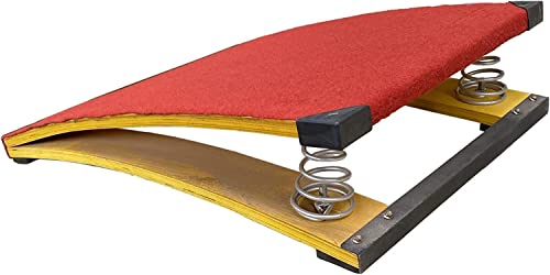 Katzowen Junior Spring Board Gymnastics, Children Athletics Equipment with 2 Steel Spring, Hardwood Curved Springboard for Home, Gym, Playroom, Kindergarten, School