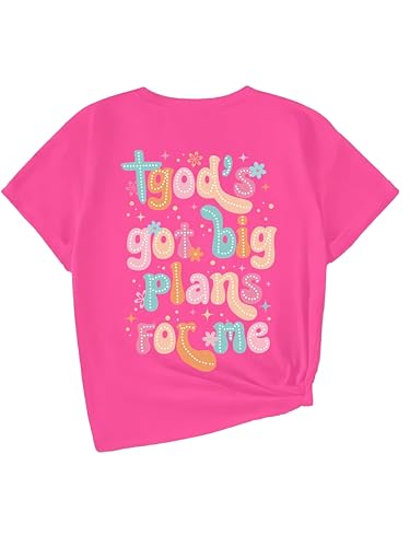 Girls Letter Graphic Summer Cute T Shirts Crew Neck Short Sleeve Casual Tee Tops