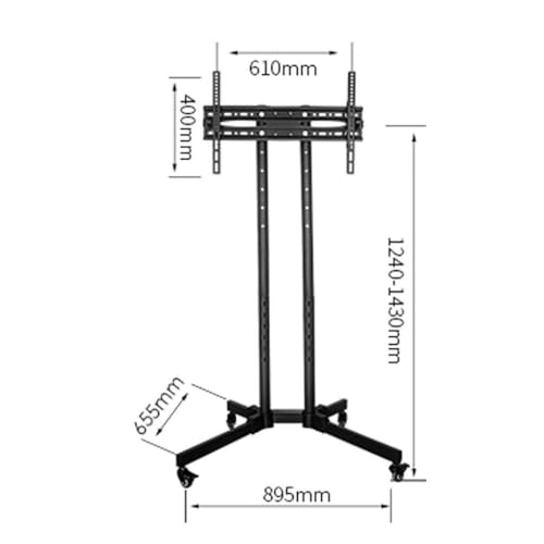 Soporte rodante ajustable en altura para TV 32-65 pulgadas miniatura 2