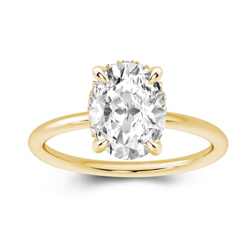 2.0ct Ova Cut Solitaire Moissanite Engagement Ring,Genuine D Color VVS1 Clarity,925 Sterling Silver Promise Ring for Wedding,Daily,Travel,Party