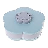 Obstschale - Blumentyp Rotierende Süßigkeitenbox Kunststoff Snack-Aufbewahrungstablett Familien-Snacks Partition Manager Box Party Hochzeit (Farbe : Blau)