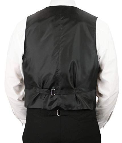 Historical Emporium Men's Wool Blend Pinstripe Formal Suit Vest, Victorian Edwardian Tuxedo Dress Bosworth Waistcoat3