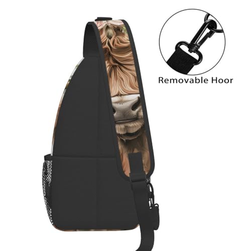 Bolso Sling Highland Cow para Hombre y Mujer Ajustable miniatura 5