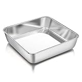 8 Inch Square Baking Cake Pan, P&P CHEF Stainless Steel Lasagna Cookie Bakeware Birthday Brownie...