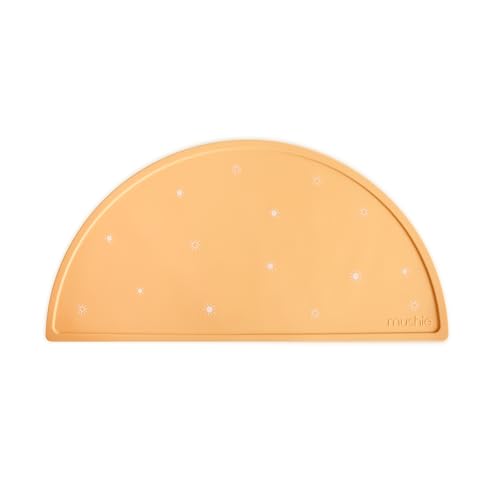 Image of mushie Silicone Placemat for Kids | BPA-Free Non-Slip Design (Sun Orange)