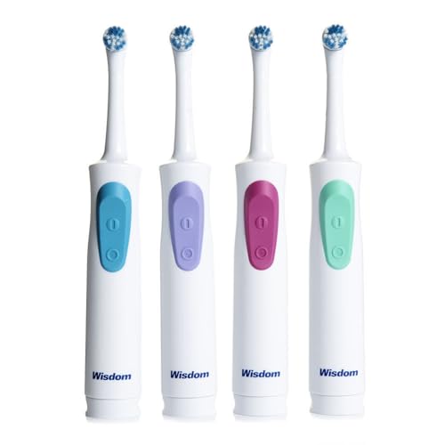 Wisdom Battery Powered Electric Toothbrushes for Adults, with Replaceable Batteries, Whitening Filaments -1pcs