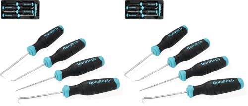 Image of DURATECH 4 Piece Hook and Pick Set, Offset, Straight, 90Pick and Hook, Used for Auto and Electronics Maintenance Tools, with Storage Tray (Pack of 2)