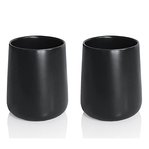 Matte Black Toothbrush Holder, 2 Pcs Ceramic Tooth Brushing Cup Holders, Toothbrush and Toothpaste Organizer Stand for Bathroom Home Decor, Countertop Dresser Storage