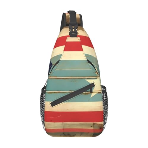 Mochila bandolera Puerto Rico Flag para viajes y deportes miniatura 1