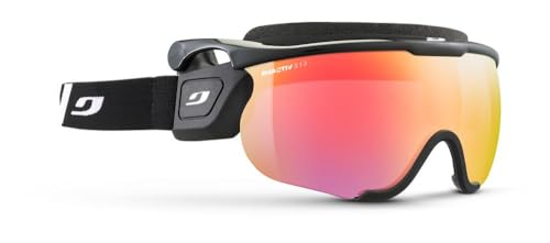 Julbo Sniper Evo M Langlauf-Ski-Visier für Damen & Herren I REACTIV Photochromic oder Spectron Linse für schmale Gesichter, Schwarz, Medium