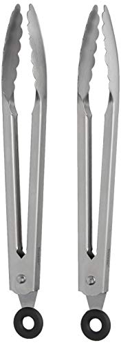 Tovolo Kitchen Cooking Mini Stainless Steel Tongs 7" Easy Lock Mechanism For Serving, Salad, And Ice, Set Of 2, Stainless #TOP12