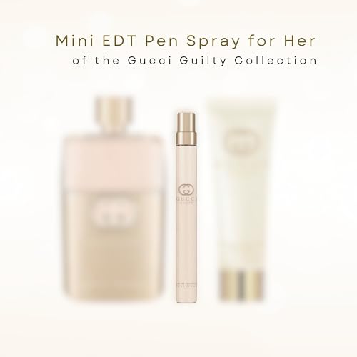 Image of Gucci Guilty Pour Femme Women's Perfume EDT Travel Spray 0.33 oz | Women's Eau de Toilette, Designer Perfume, Travel Spray, Travel Size, Floral Fragrance