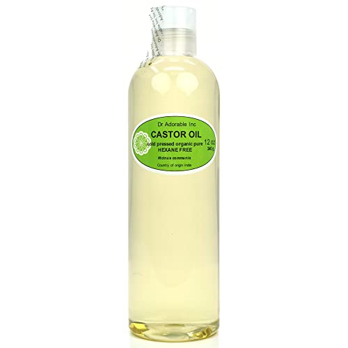 Castor Oil Pure Organic Cold Pressed Virgin by Dr.Adorable 12 Oz