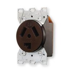 HBL9350 AC Receptacle NEMA 10-30 Female Black 125/250 Volt 30 Amp