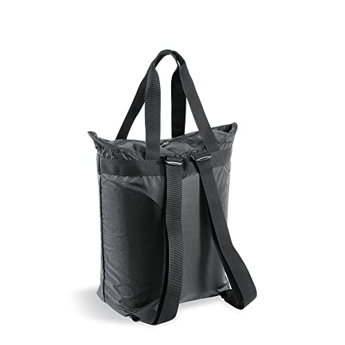 Tatonka Rucksacktasche Market Bag 22l - Leichte Einkaufstasche/Shopper mit verstaubaren Rucksackträgern und Reißverschluss - als Tasche oder Rucksack verwendbar - 22 Liter (schwarz)