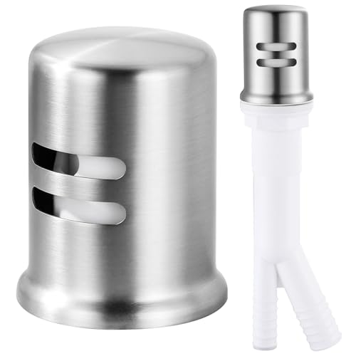 Dishwasher Air Gap Cover Dishwasher Air Gap Cap for Kitchen Sink Solid Brass Dishwasher Overflow Vent Cap Replacement Kit Brushed Nickel