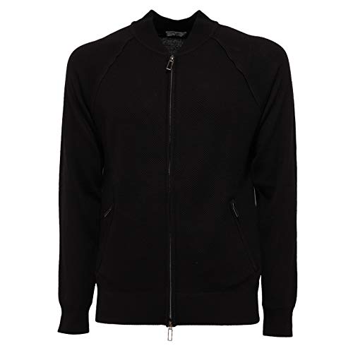 Cardigan en laine noir homme Paolo Pecora 8332K de qualité