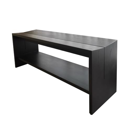 Banco Zapatero Madera Madera de Fresno de Calidad FAS Banco almacenaje con Asiento Aguanta 200 kg 2 Filas for 6 Pares de Zapatos for Entrada, Pasillo, Sala de Estar(120cm)