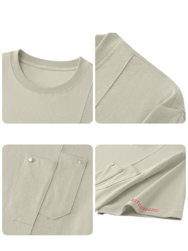 T-shirt manches courtes homme coton ample col rond patchwork casual - 2