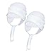TupTam Gorra de Bebé con Cordones y Orejeras, Pack de 2, Blanco, 62-68