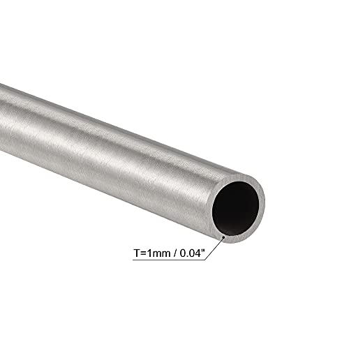 sourcing map 304 Edelstahl Rohr 9mm Außendurchmesser, Nahtlose Gerade Rundrohr 1mm Wandstärke, Runde Edelstahlrohr 300mm Länge, Industrie Präzision Metallrohr für Geländer Handläufe Basteln