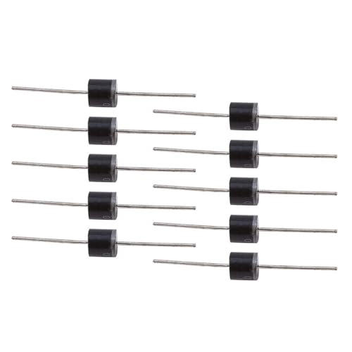 Chiffonade 50Pcs 10A10 High Voltage Rectifier Diode 10A 1000V One-Way Electrical Conductivity Diodes Lightweight Portable
