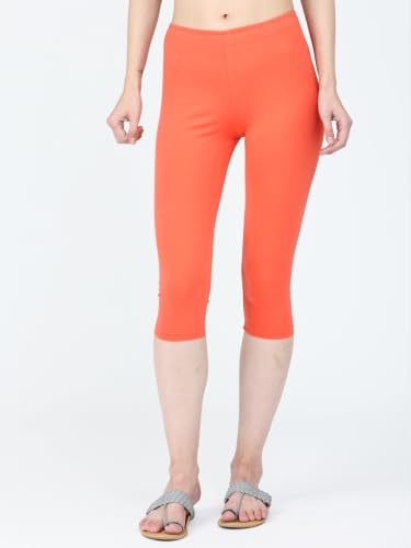 Image of Robinbosky Premium Stretchable Cotton Capri Legging for Women | Suitable for Formal wear & Casual wear | High-End Elastic Makes. The Leggings Squat Proof and Durable for Travel, Yoga, & Workout.