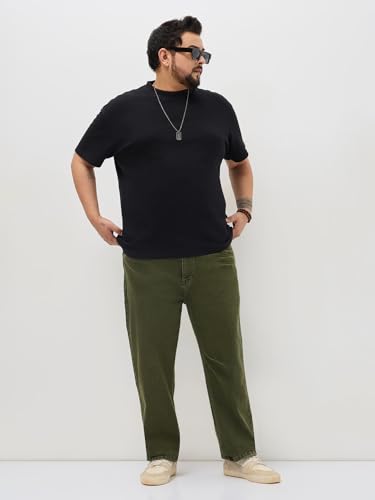 Image of Urbano Plus Men's Regular Fit Heavy Washed Denim Jeans Stretchable
