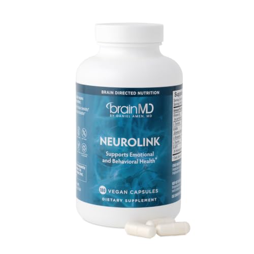 BRAINMD Dr Amen NeuroLink - 180 Capsules - Promotes Optimal Brain Function Focus & Concentration - Gluten Free - 45 Servings
