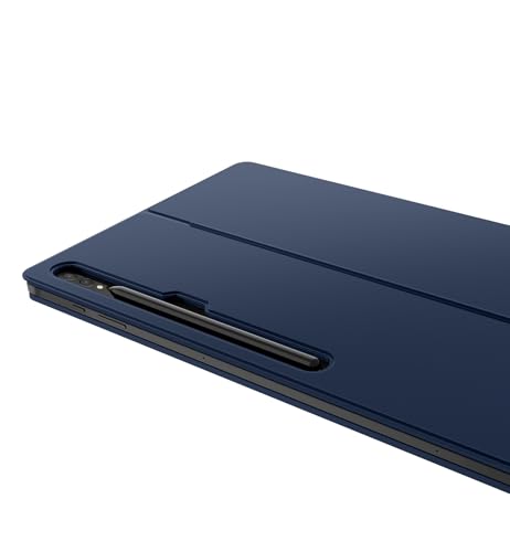 Image of Dexnor Keyboard Case for Samsung Galaxy Tab S10 Ultra / S9 Ultra - Magnetic Detachable Book Cover Style Keyboard with Multi-Touch Trackpad, Wireless, Backlit, S Pen Holder - Blue