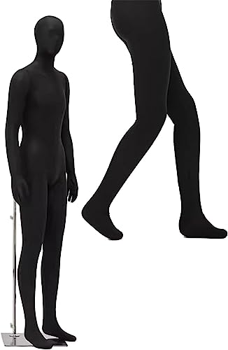 AviiSo mänsklig kropp teckning skyltdocka mannekäng mannekäng helkropp med mjuka armar och ben, vikbar skyltdocka för kostymer/skyltfönster/julinstallation (färg: Svart, storlek: 180 cm/71 tum)