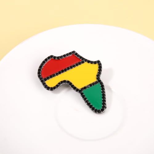 Image of African Brooches for Women Juneteenth Brooch Pins Enamel Black History Africa Map Brooches Black Queen Power Fist Lapel Pins Black History Month Juneteenth African Jewelry Accessories Outfits Party Favors Gifts