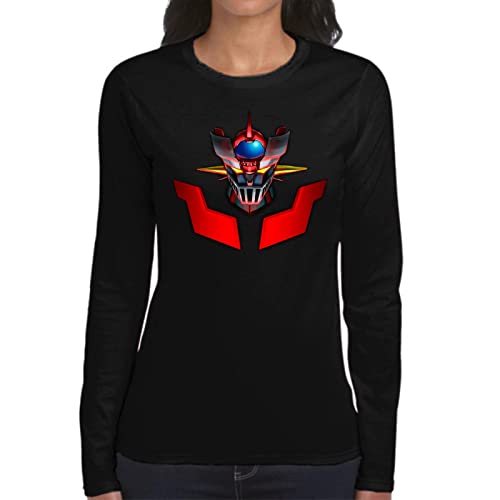 Camiseta Manga Larga de Mujer MZ Anime Manga Retro 80 Puños Fuera Mech 002 S