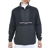 [トミー ゴルフ] ウィンドブレーカー TOMMY HILFIGER GOLF(トミー ヒルフィガー ゴルフ) メンズゴルフウェア 袖脱着 アノラックジャケット ブラック Lサイズ THMA550 L