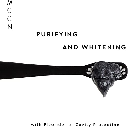 Moon Charcoal Whitening Stain Removal Toothpaste, Fluoride, Cavity Protection, Lunar Peppermint Flavor For Fresh Breath, For Adults (2 Pack) #TOP1