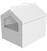 Palram Pets Casper Enclosed Litter Box, Modern Covered Cat Toilet with Built-in Litter Catcher St...