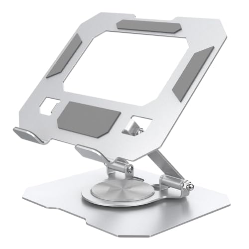 Image of Fugetek Tablet Stand, 360 Rotatable Adjustable Tablet Stand Compatible with 4-13 Inch Phone /Tablet, Super Stable Universal Tablet Holder Compatible with iPad, iPhone, Kindle (Silver)