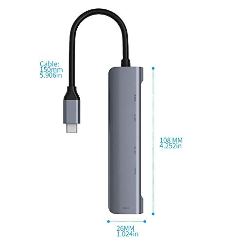 Hub USB, Docking Station Type-C, USB 3.0Hub USB C para HDMI Hub, para notebook notebook