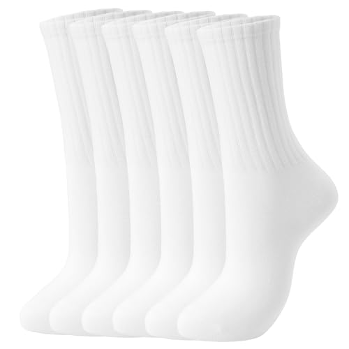 Women's Crew Socks Casual Athletic Lightweight Breathable Socks 3-6 Pairs Pack Size 6-11
