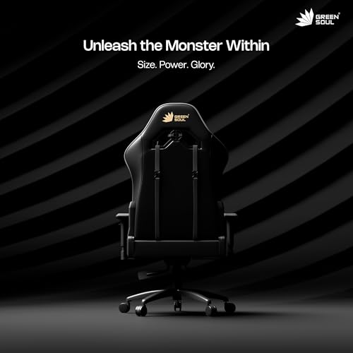 Image of Green Soul Monster Ultimate Series S | Multi-Functional Ergonomic Gaming & Office Chair|Premium Spandex & PU Leather Fabric | Adjustable Neck & Lumbar Pillow | 4D Adjustable Armrests (Black Grey)
