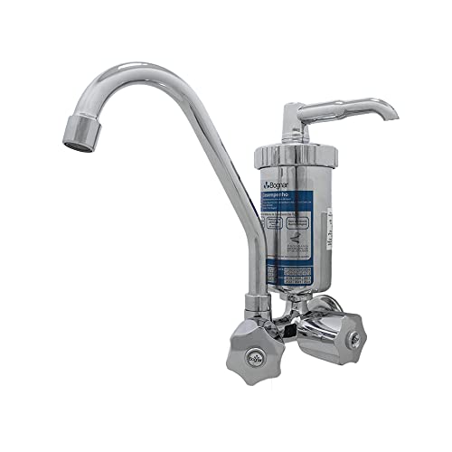 Torneira Com Filtro e Bica Movel Metal Com Copo Abs Acabamento C50 Parede 1/2x3/4