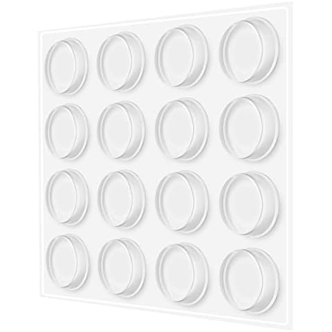 Clear Glass Table Top Bumpers, ihaspoko 5*20mm Glass Table Top Suction Pad, Rubber Bumper Pads, Plastic Bumper for Table Glass Top Suitable for Glass Table Top, Walls(16PCS) Cover