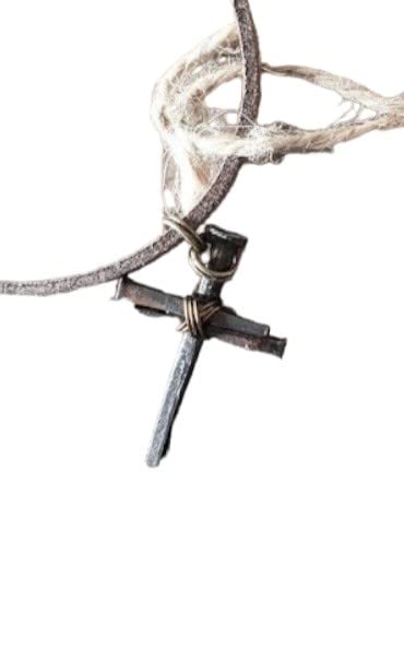 Mini Vintage - Hand Forged 3 Nail - Handmade Cross Necklace