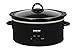 Better Chef Oval Slow Cooker | 3-Quart | 3-Tempature Settings | Side Handles | Glass Lid | Enamel Stoneware Insert (Black)